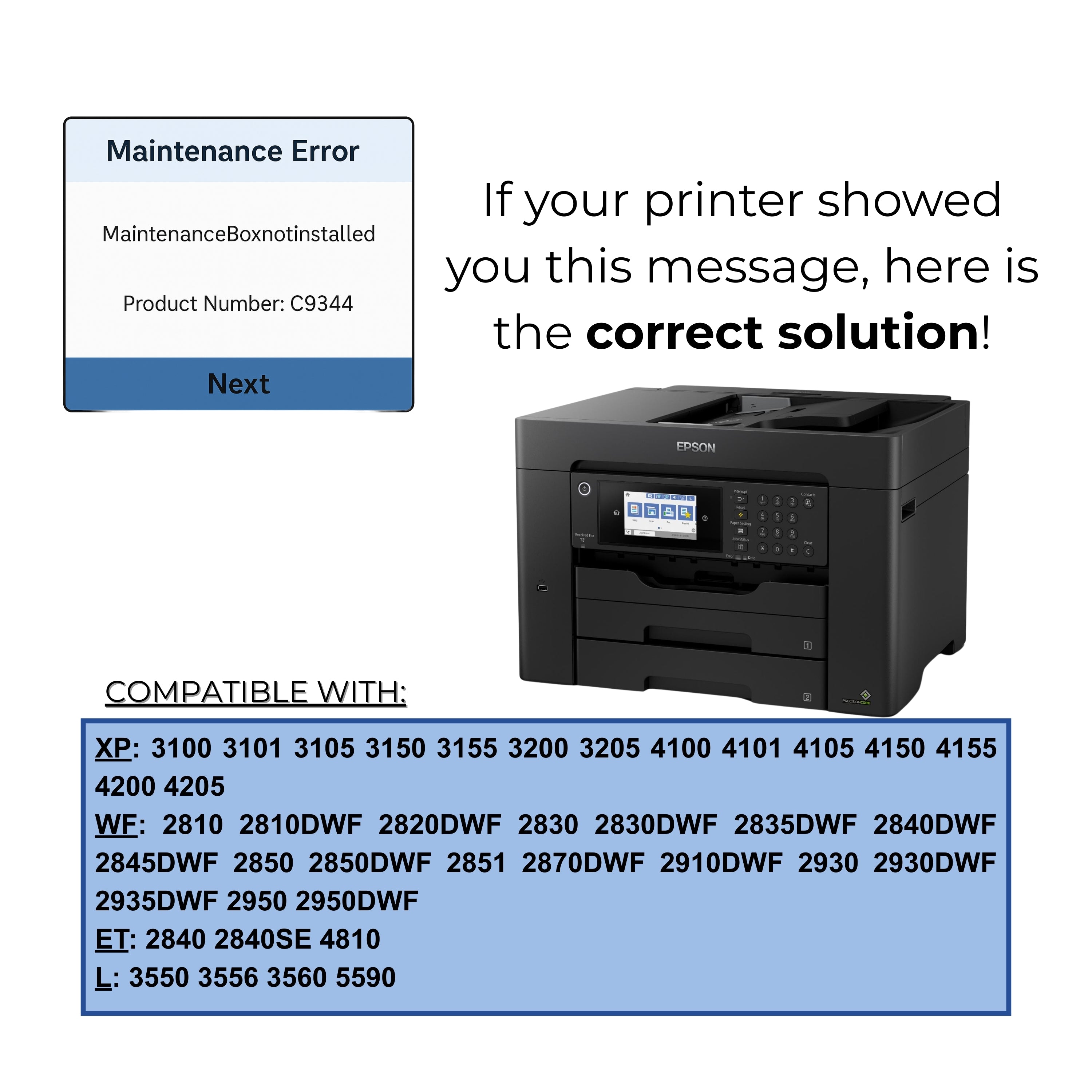 Compatible C9344 Ink Maintenance Box – PROINK High-Absorption, Pre-Chipped