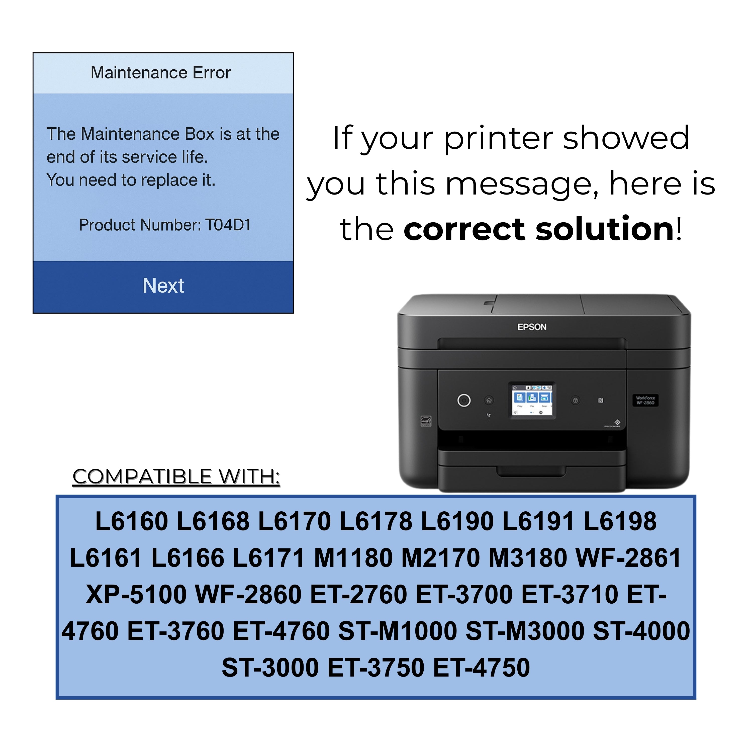 Compatible Epson T04D1 T04D100 Ink Maintenance Box – PROINK High-Absorption, Pre-Chipped