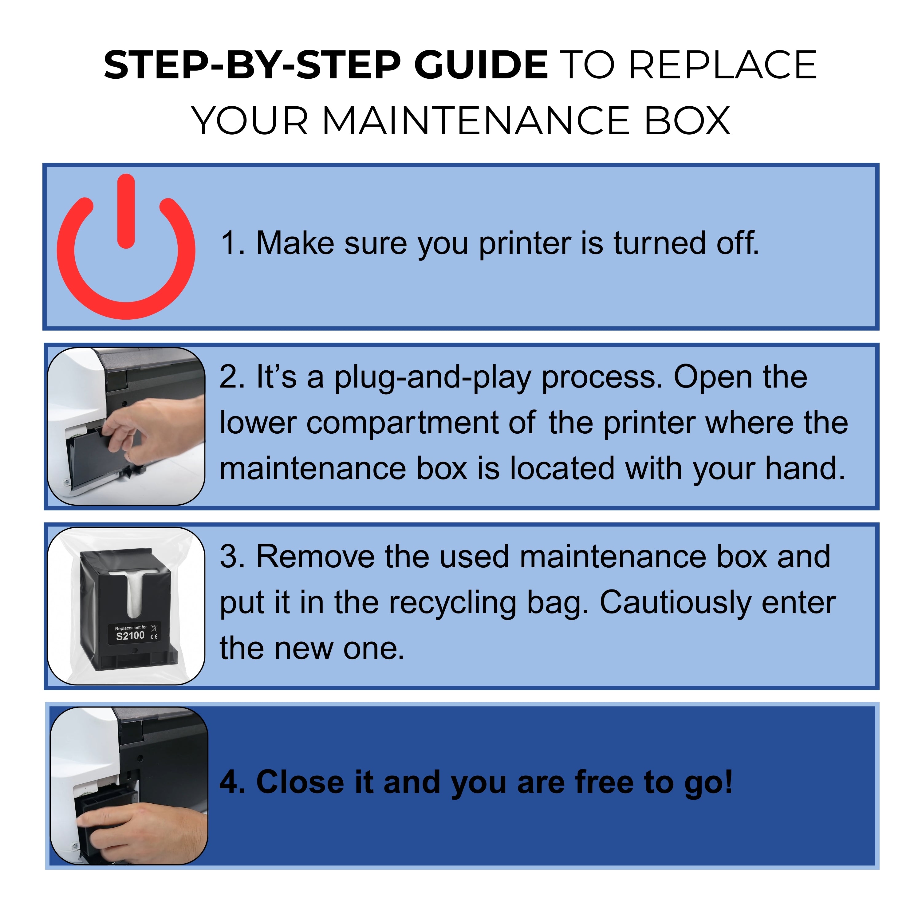 Compatible Epson S2100 Ink Maintenance Box – PROINK High-Absorption, Pre-Chipped